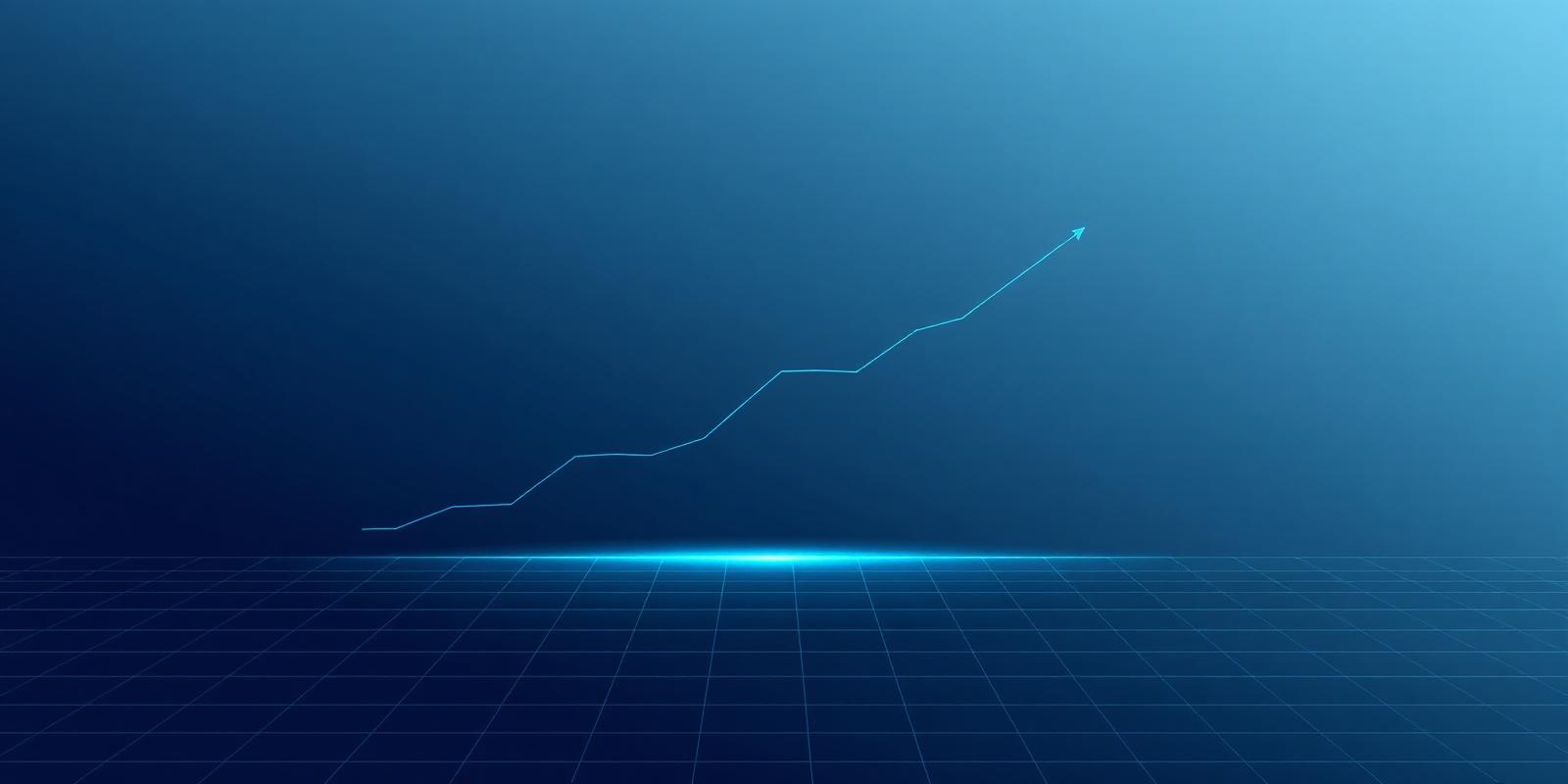 A single ascending line across a dark grid, representing a measurable path from activity to revenue